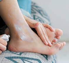 Image showing CBD rubbed on feet